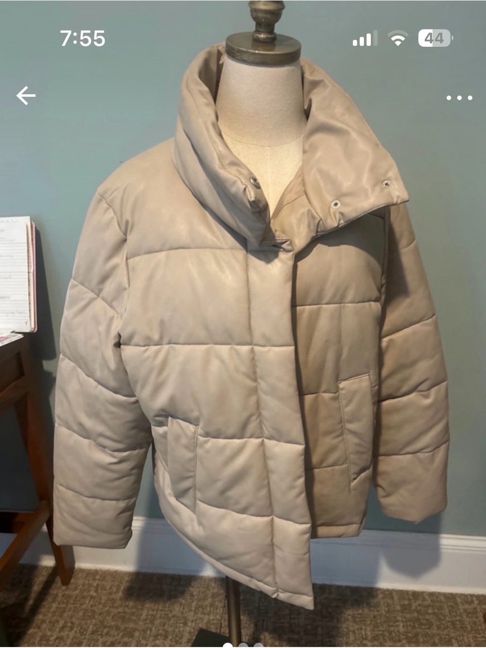 7 For All Mankind Coates Women's Cream Puffer Jacket - Lightweight Quilted Coat